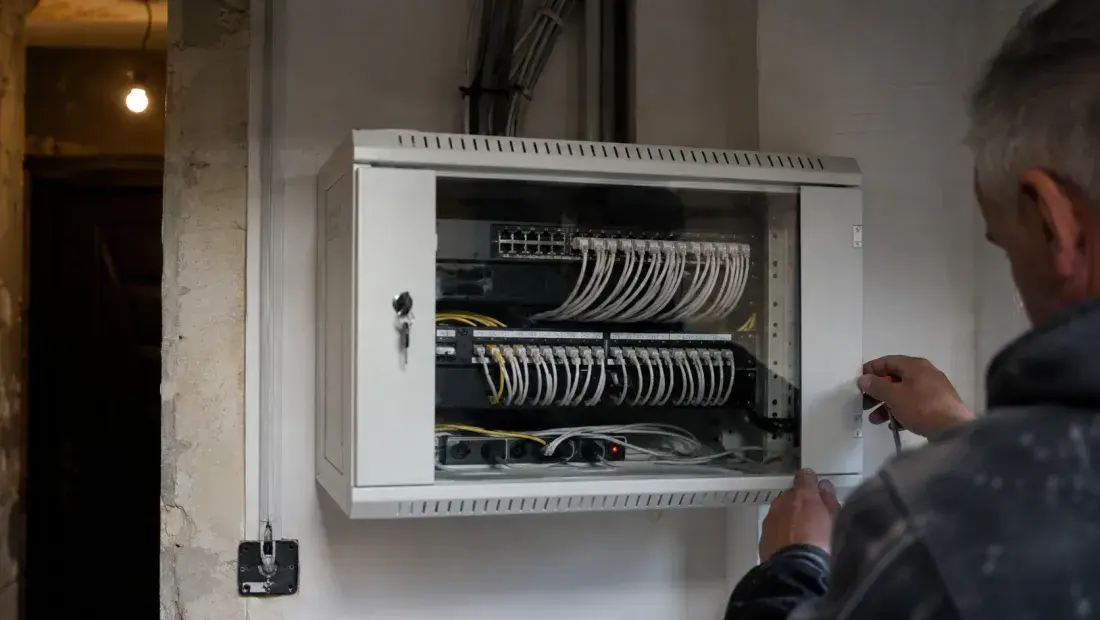 Zidni komunikacioni orman sa svičem i patch panelom