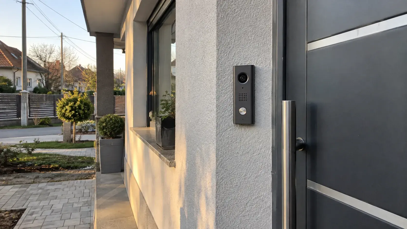 Video interfon sa kamerom pored ulaznih vrata porodične kuće u Novom Sadu